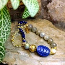 12月誕生療癒石 | 帝王青金石 | 拉長石 | 黃水晶 | 金絲硨磲 |