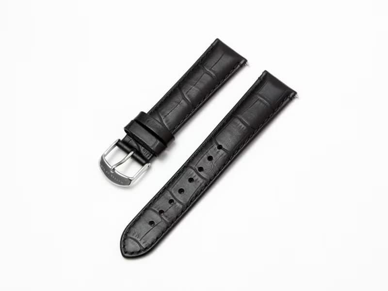 黑色壓紋植鞣牛皮錶帶 APPLE WATCH 適用