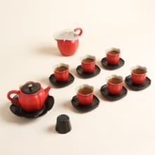 陸寶 吉相伴茶禮 1壺1海6杯+杯托+壺承+蓋置 茶具組 茶器