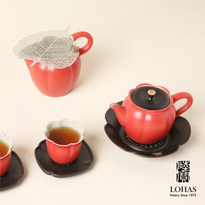 陸寶 吉相伴茶禮 1壺1海6杯+杯托+壺承+蓋置 茶具組 茶器