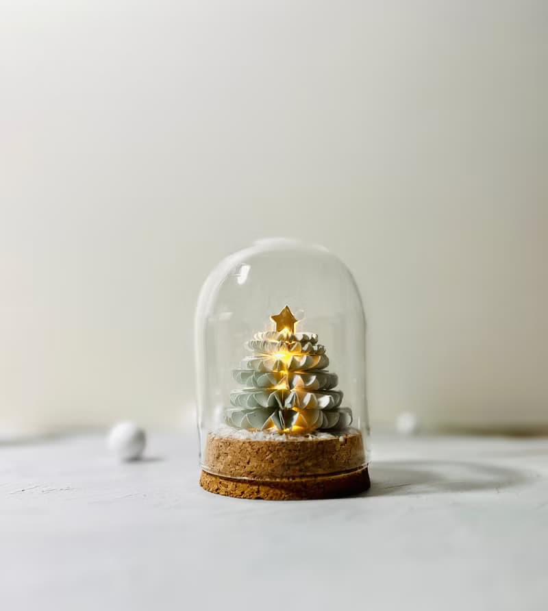 手作霧淞綠聖誕樹 燈飾卡片/DIY聖誕禮盒/材料包/交換禮物