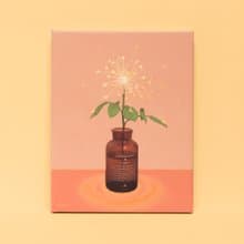 仙女花開的早晨-掛畫/療癒畫作/裝飾畫/畫/煙火/花/植物/平安