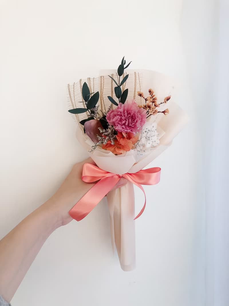 母親節禮物 乾燥花 永生花 康乃馨 盆花 母親節 花束 康乃馨花束