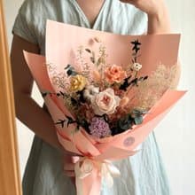 艸心—花園系列—香檳橘 永生花束