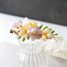 【小蒼蘭花束髮夾】小蒼蘭髮夾 手工銅線樹脂 髮夾髮飾