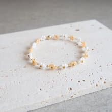 ビーズブレスレット　【　pearl orange　】　　マグネット金具