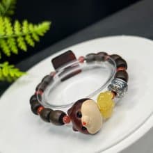 精美趣味木質老型珠手串柴犬配卡皮巴拉方牌女心情平靜忘卻煩惱