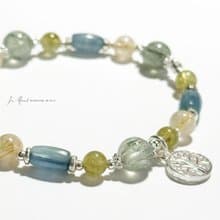 沐光山野之色-原礦拉利瑪-純銀設計款手鍊