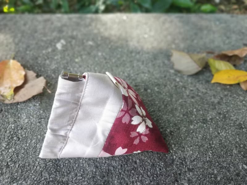 零錢包 收納包 三角形 彈片口金 櫻花紅