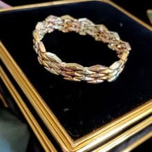 vintage jewelry NAPIER 三色金彈性手鍊