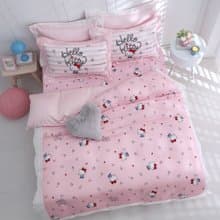 Hello Kitty-萊賽爾天絲-床包被套組- 海洋甜心-粉-滿版-正版授