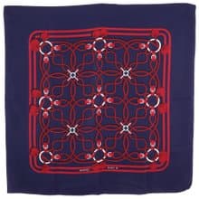 【日本直送】エルメス HERMES カレ スカーフ ロープ柄 シルク 紺/赤 レディース【中古】