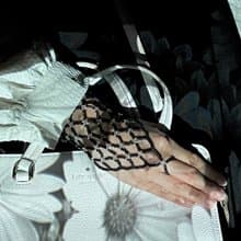 黑銀復古花邊手套