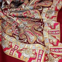 Pavlovo Posad Russian Shawl 100% Wool Scarf 125x125 cm Wrap Silk Fringe 1581-7