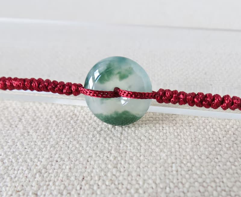 本命年【歲歲平安】冰飄花翡翠絲光編織手鍊*SW17*招財開運