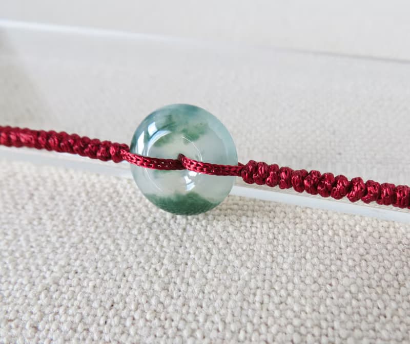 本命年【歲歲平安】冰飄花翡翠絲光編織手鍊*SW17*招財開運