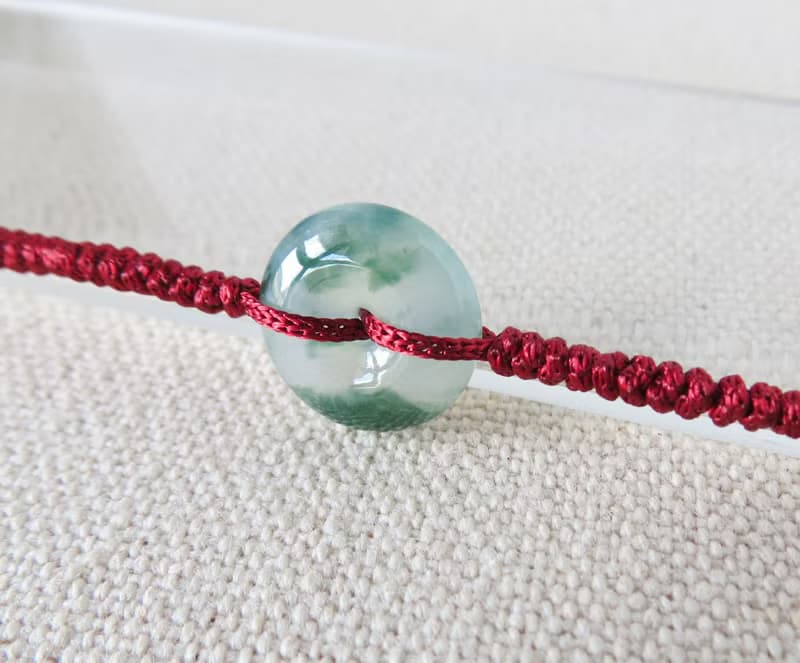 本命年【歲歲平安】冰飄花翡翠絲光編織手鍊*SW17*招財開運