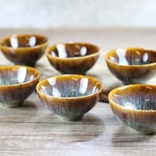 【送禮好物】紫戀 天目釉 圓滿六杯組 鶯歌名家葉敏祥作品