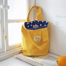 勇氣貓 | 黃色棉布小手提袋小布包