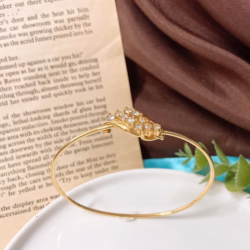 【西洋古董飾品】優雅小麥感拾穗萊茵鑽 藤蔓勾扣 手環 手鍊