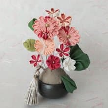 【新色】つまみ細工で作った　お仏壇に飾るお花です  仏花・ピンク