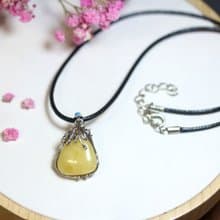 天然蜜蠟 水滴吊飾 S925銀鑲嵌項鏈 送禮 女生禮物