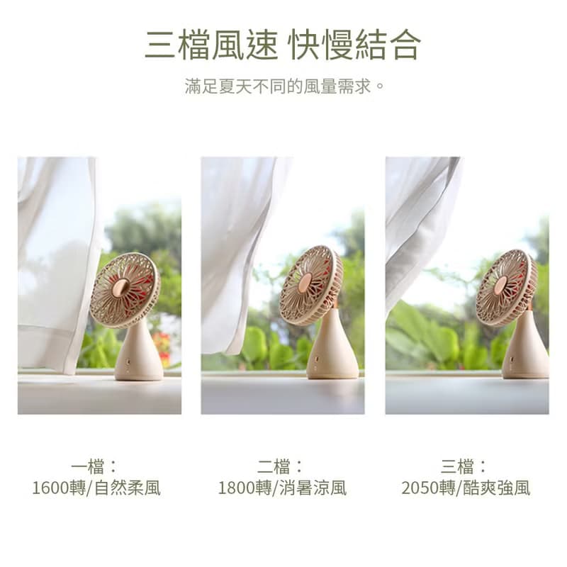 【快速出貨 l 畢業禮物】無線擺頭桌面風扇 - 手捧花 180度擺頭