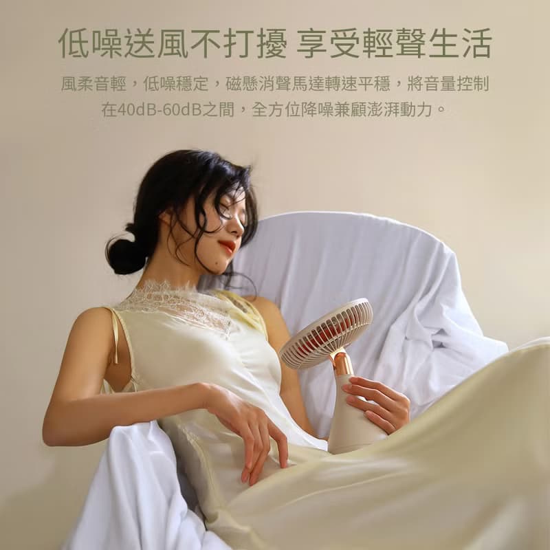 【快速出貨 l 畢業禮物】無線擺頭桌面風扇 - 手捧花 180度擺頭