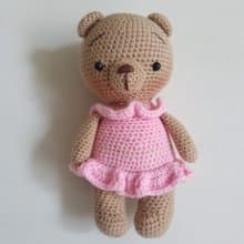 Hand Crochet Funny Bear Softy Stuffed Toys Animals Knit Gift