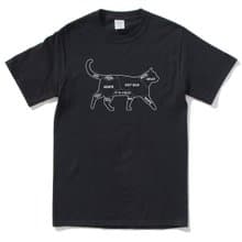 Cat Petting 男女短袖T恤 黑色 貓咪撫摸注意事項文青禮物毛小孩