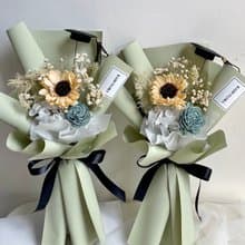 向日葵花束/畢業花束/乾燥花束/滿天星乾燥花/木棉花乾燥花