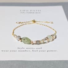 生命靈數4號 開運手鍊 | 葡萄石×天然石 | 綠色能量與穩定象徵