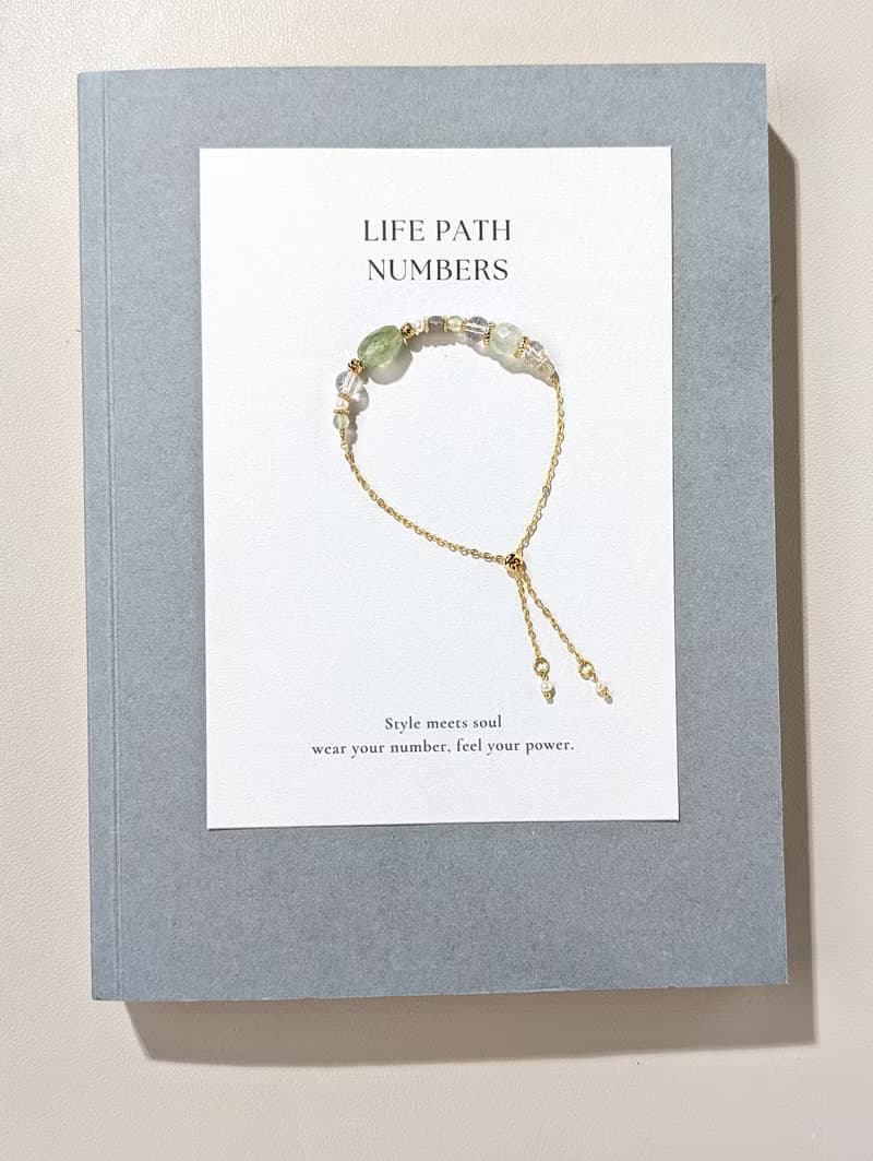 生命靈數4號 開運手鍊 | 葡萄石×天然石 | 綠色能量與穩定象徵