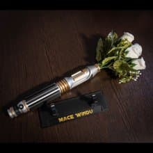 Star Wars Inspired Bridal Bouquet Holder | Wedding Bouquet Mace Windu Lightsaber