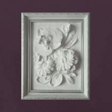 石膏牆藝術植物雕塑框架牆藝術浮雕 3d 藝術框架白色淺浮雕 花