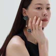 Vingtsix 維羅納藍耳環/耳夾可 樹脂 約會耳環 婚禮耳環