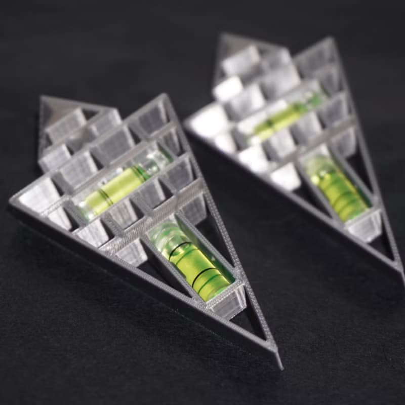 賽博朋克未來感 3D打印三角幾何水平儀誇張大耳環耳飾