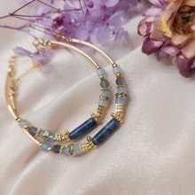 藍蝴蝶-堇青石與藍紋石【舒壓思維】半寶石手鍊