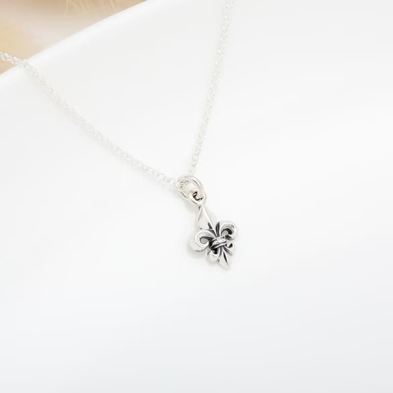 【Angel & Me】古典 鳶尾花 Iris s925 純銀 項鍊 生日 禮物