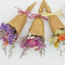 乾燥花甜筒小花束-蝴蝶結版 迷你甜筒  交換禮物 婚禮小物 探房禮