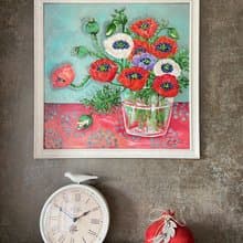 花瓶裡的罌粟花花束靜物馬蒂斯啟發室內裝飾