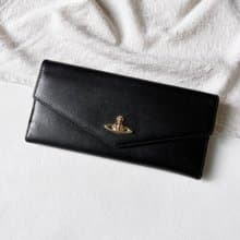 Vintage Vivienne Westwood 十字壓紋牛皮信封長夾