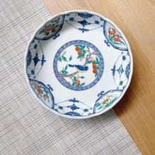 【喬遷禮物】瓔珞紋花鳥圓盤 /九谷青郊窯