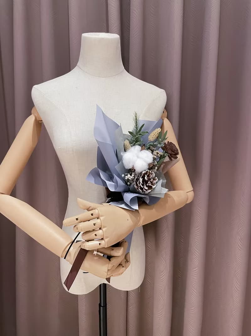棉花松果乾燥花束 棉花花束 畢業禮物 生日禮物 聖誕禮物