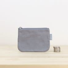 雙層零錢包 / 日本帆布 -- 大象灰