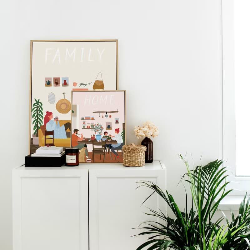 陪你長大 - 家庭插畫風客廳掛畫/父親節禮物/兒童溫馨遊戲房佈置