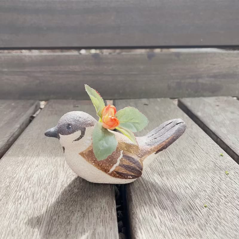 A Lu 小鳥陶花器/擴香器/禮物 原創手作手繪 僅此一件