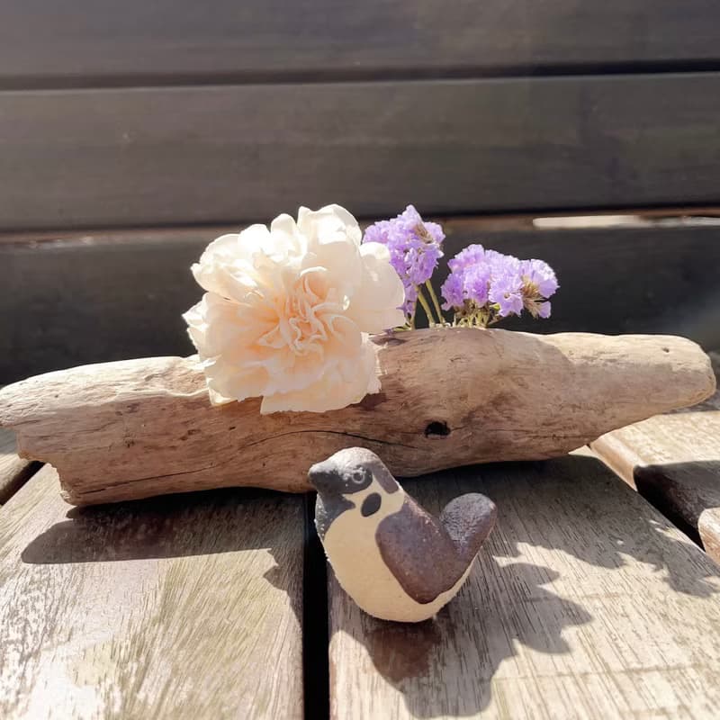 A Lu 小鳥陶花器/擴香器/禮物 原創手作手繪 僅此一件