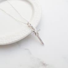 大員囡仔【獨家精選】無限x鋯石十字架   925純銀項鍊