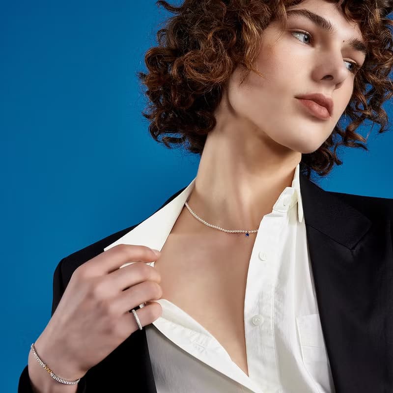 PEARL BB BLUE BIJOUX NECKLACE